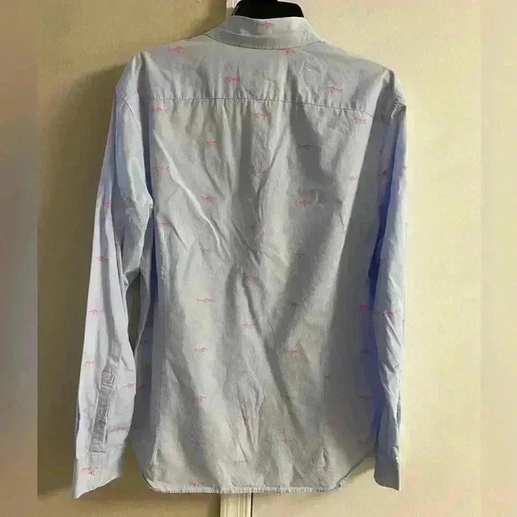 Bonobos tailored slim fit men button front shirt long sleeves shark print Large - Picture 5 of 7